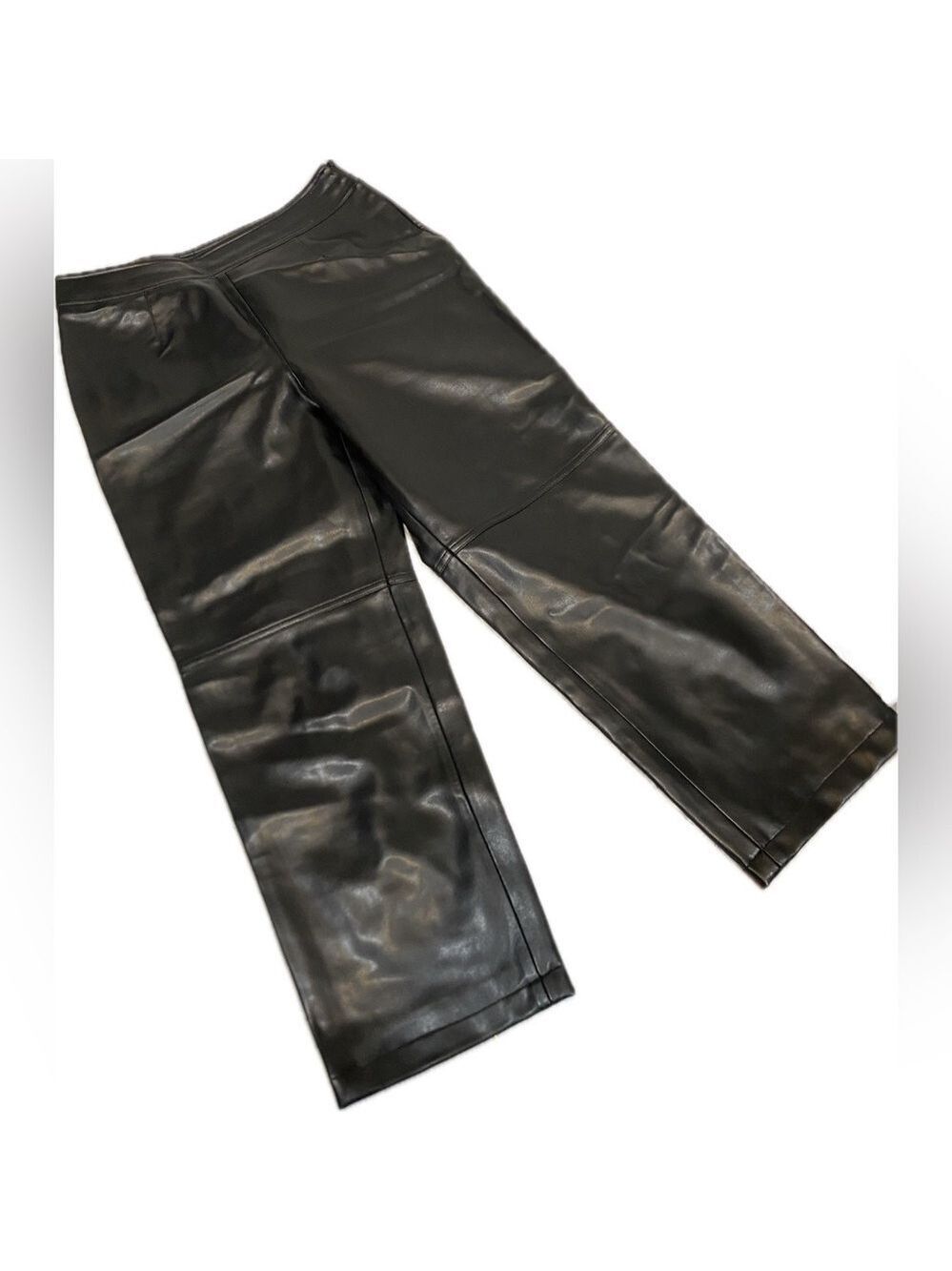 Together Vegan Leather Fully Lined Straight Leg Black Pants Women’s Size Large